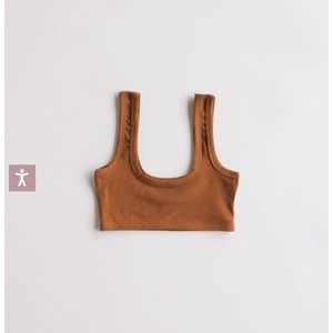 ARQ wide strap bra in toffee